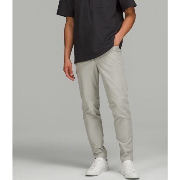Lululemon Pants Mens 34/31 Gray ABC Slim Fit Athletic Stretch 5-Pocket Utilitech - Picture 1 of 15